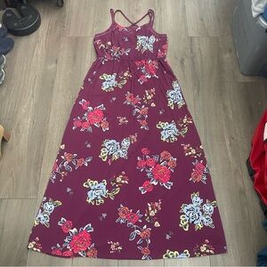 Purple floral maxi dress size xl